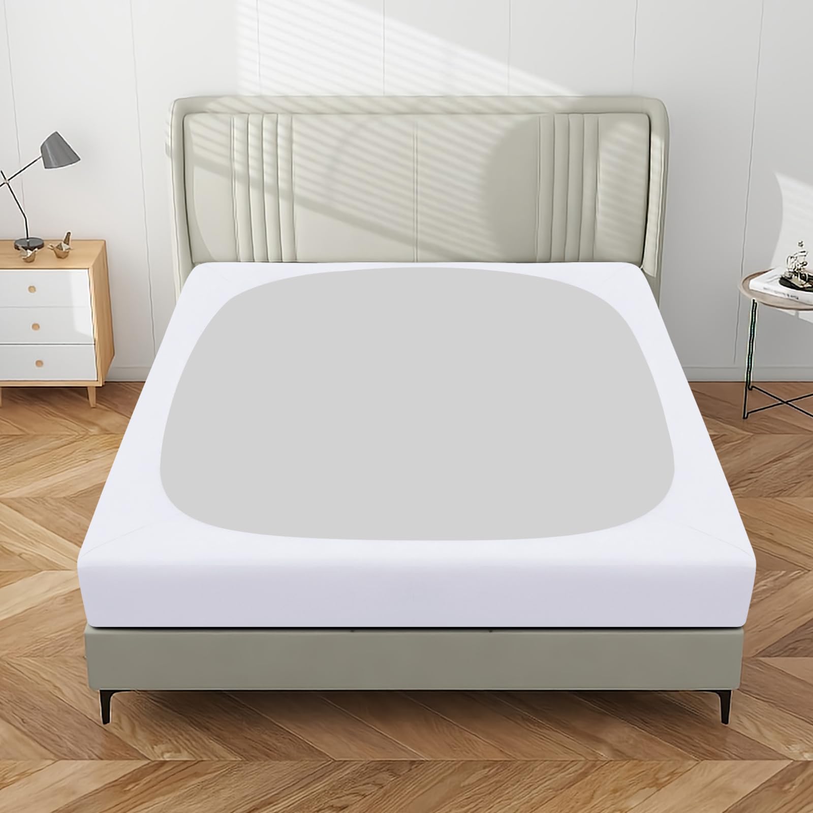 Purefit Stretchy Box Spring Cover Twin - Elastic Fitted Box Spring Wrap Around 4 Sides, Wrinkle & Fading Resistant Fits Twin Size Beds, White